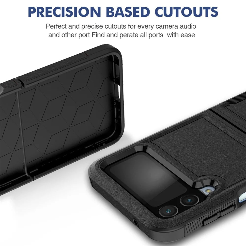 For Samsung Galaxy Z Flip4 5G Hard PC + Soft TPU Protective Phone Cover Anti-drop Hybrid Case - Black - 2