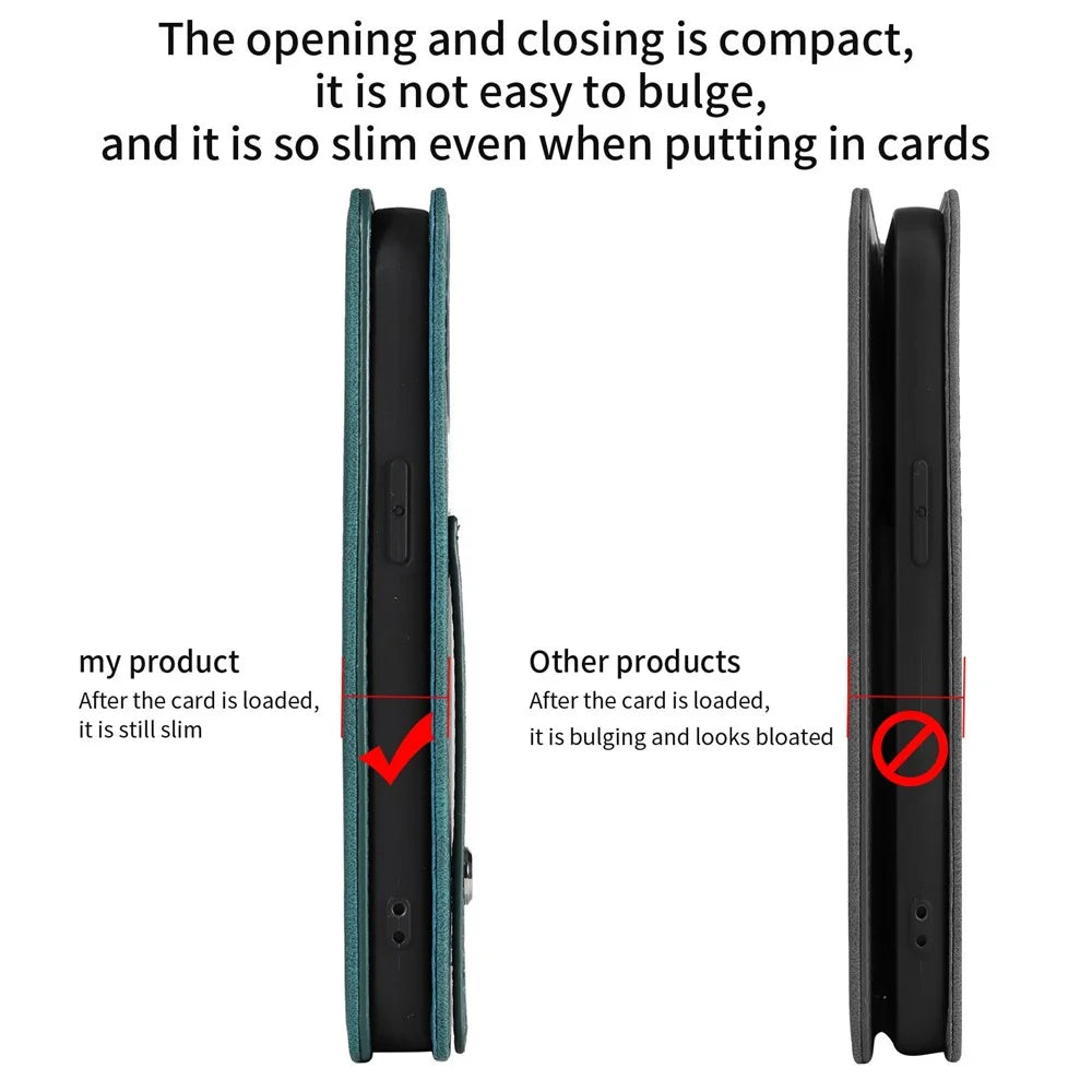 For iPhone 14 Pro 6.1 inch Full Protection Phone Flip Case Magnetic PU Leather Phone Wallet Cover Stand with Wristband - Green - 4