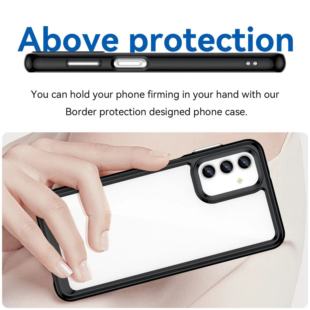 For Samsung Galaxy A13 5G / A13 4G / M13 5G / A04s 4G (164.7mm) TPU + Acrylic Hybrid Phone Case Drop-proof Protective Back Cover - Black - 4