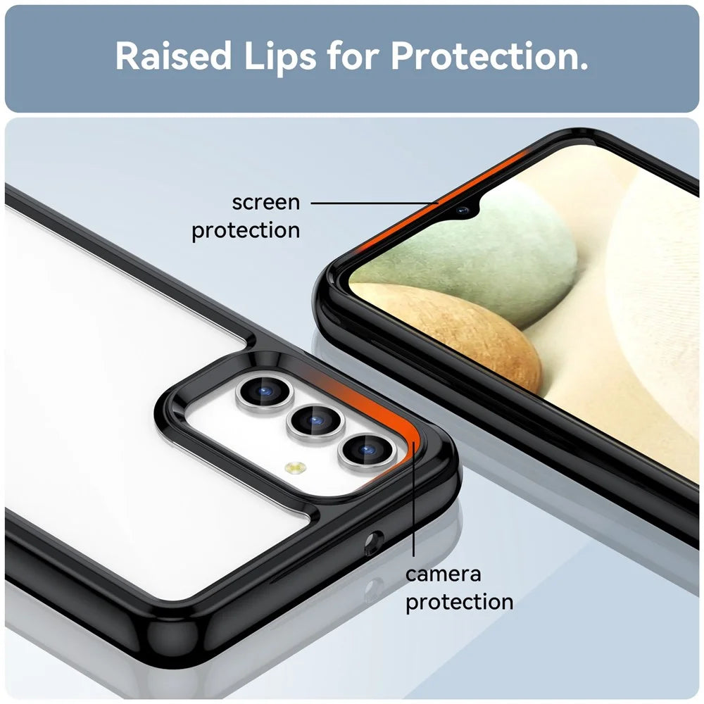 For Samsung Galaxy A13 5G / A13 4G / M13 5G / A04s 4G (164.7mm) TPU + Acrylic Hybrid Phone Case Drop-proof Protective Back Cover - Black - 6