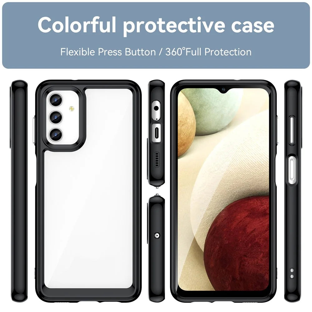For Samsung Galaxy A13 5G / A13 4G / M13 5G / A04s 4G (164.7mm) TPU + Acrylic Hybrid Phone Case Drop-proof Protective Back Cover - Black - 7
