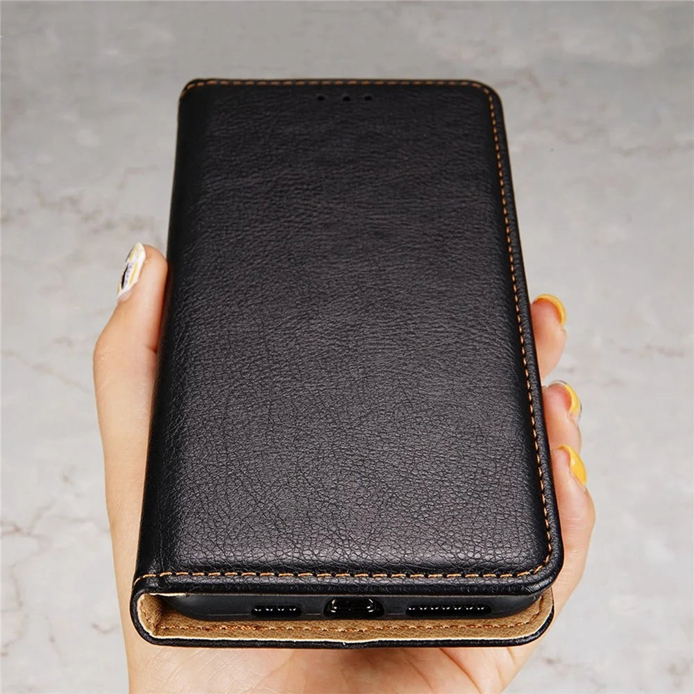 For OnePlus 10T 5G / Ace Pro 5G PU Leather Flip Folio Case Stand Magnetic Absorption Shockproof Wallet Cover - Black - 6