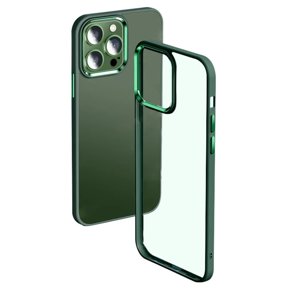 YOOBAO Protective Case for iPhone 13 Pro Max 6.7 inch Slim Cover Silicone+Acrylic Anti-Fall Phone Shell with Metal Lens Frame - Green - 1