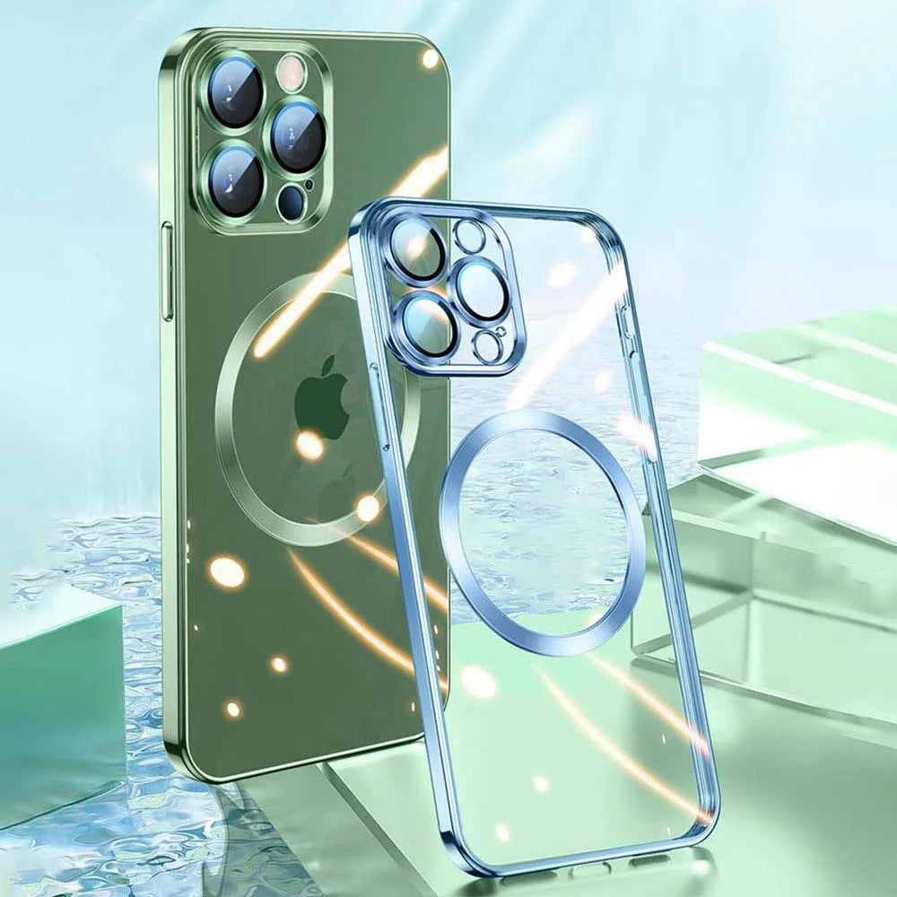 YOOBAO For iPhone 13 Pro 6.1 inch Anti-scratch Camera Protection Phone Case Shockproof Clear Silicone Cover Support Wireless Magnetic Charge - Green - 2