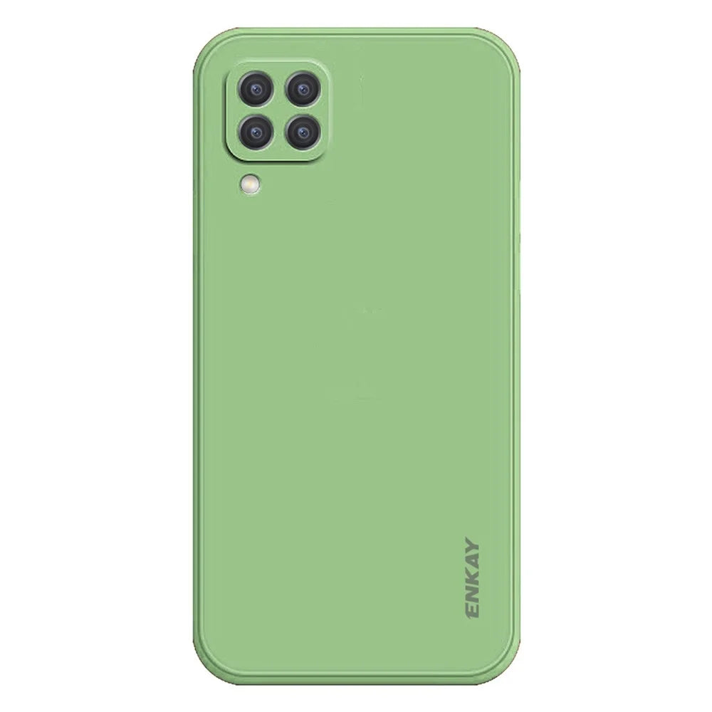 ENKAY HAT PRINCE For Samsung Galaxy M53 5G Anti-drop Silicone Phone Case Straight Edge Liquid Precise Cutout Lens Protection Back Cover - Light Green - 1