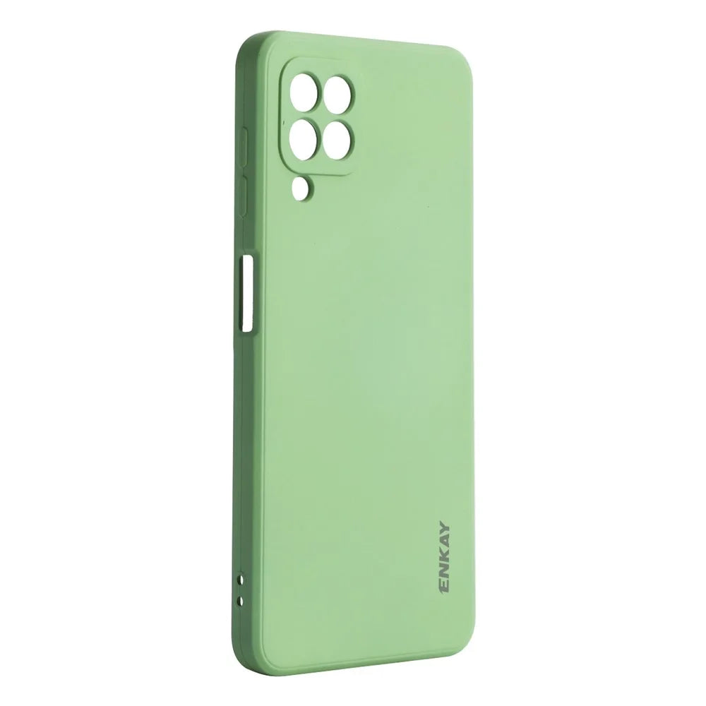 ENKAY HAT PRINCE For Samsung Galaxy M53 5G Anti-drop Silicone Phone Case Straight Edge Liquid Precise Cutout Lens Protection Back Cover - Light Green - 2