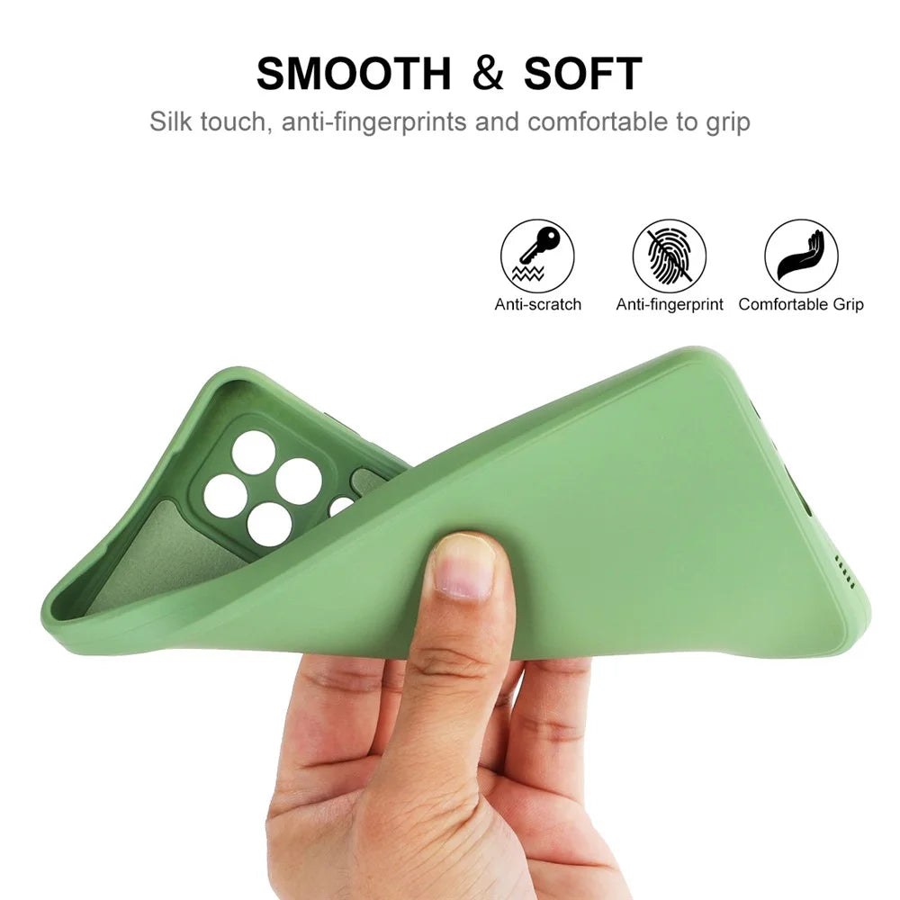 ENKAY HAT PRINCE Back Cover For Samsung Galaxy A22 4G (EU Version), Shockproof Silicone Phone Case Straight Edge Precise Cutout Lens Protection Phone Shell - Light Green - 4