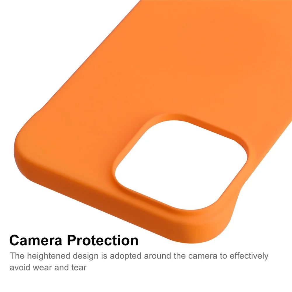 ENKAY HAT PRINCE for iPhone 14 Pro Max 6.7 inch Light Slim Cell Phone Case Rubberized Matte Anti-wear Hard PC Back Cover - Orange - 3