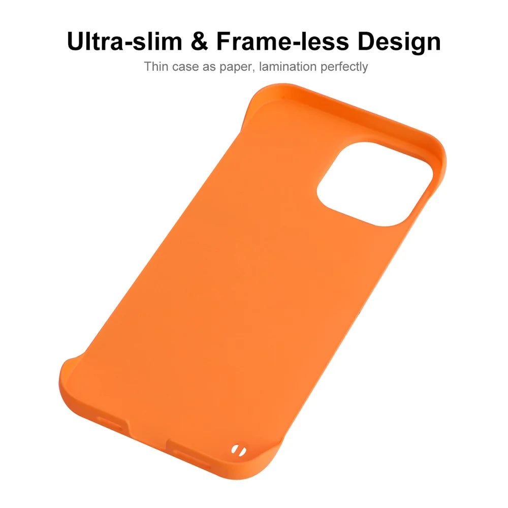 ENKAY HAT PRINCE for iPhone 14 Pro Max 6.7 inch Light Slim Cell Phone Case Rubberized Matte Anti-wear Hard PC Back Cover - Orange - 5