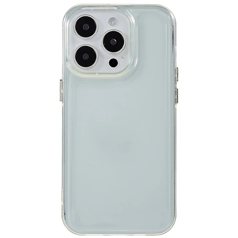 For iPhone 14 Pro Max 6.7 inch TPU Electroplating Buttons Phone Case Anti-Drop Protective Cover - Transparent - 2