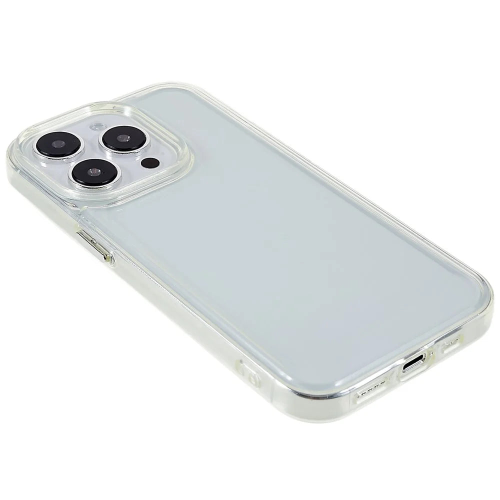 For iPhone 14 Pro Max 6.7 inch TPU Electroplating Buttons Phone Case Anti-Drop Protective Cover - Transparent - 5