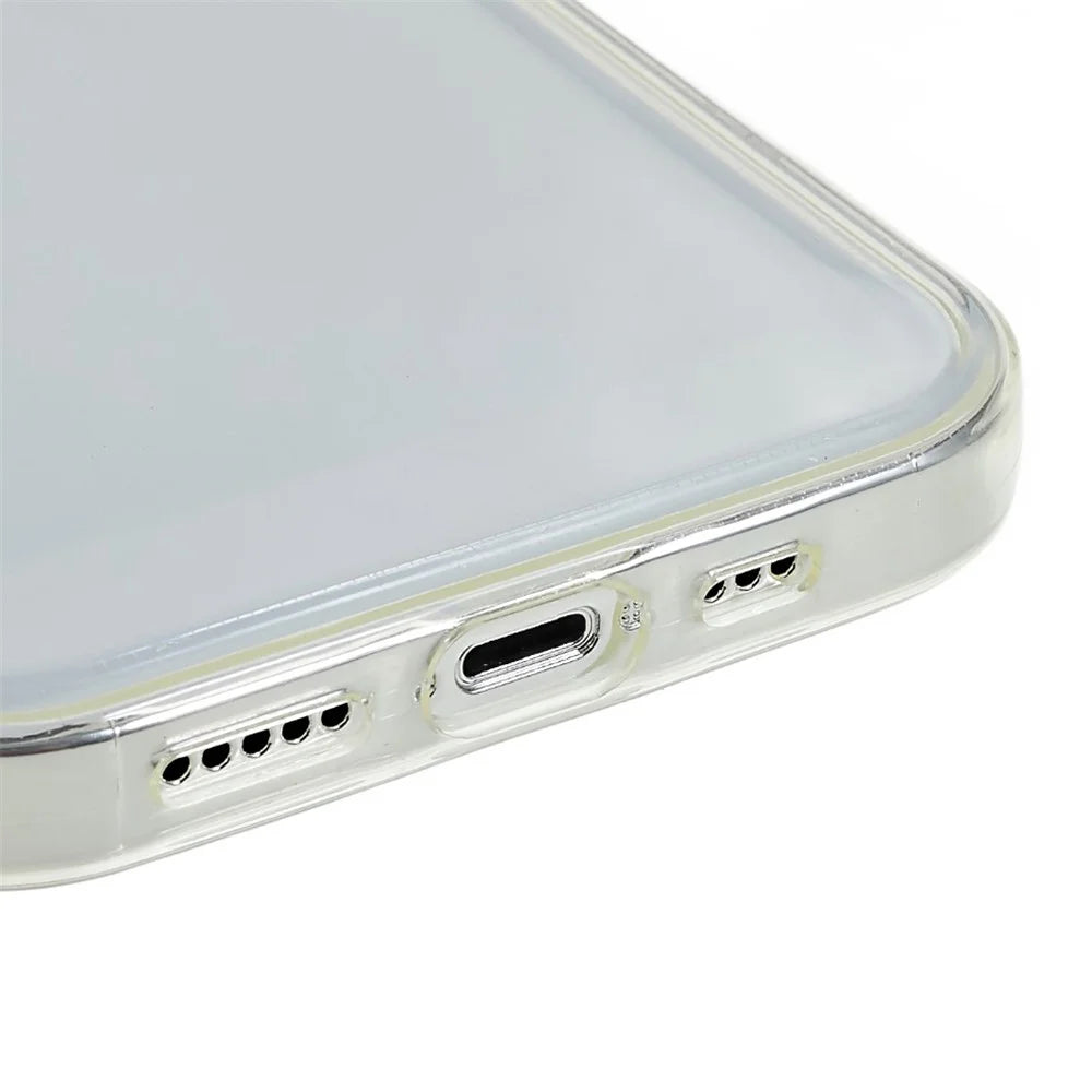 For iPhone 14 Pro Max 6.7 inch TPU Electroplating Buttons Phone Case Anti-Drop Protective Cover - Transparent - 6