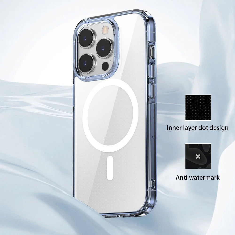 Aurora Series Phone Case for iPhone 14 6.1 inch Magsafe Magnetic Charging TPU+PC Phone Cover - Transparent - 6