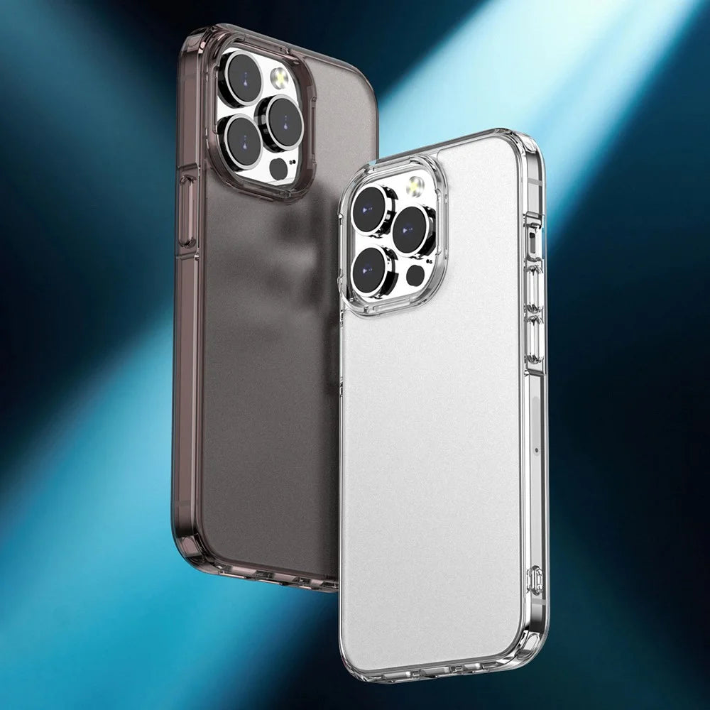 For iPhone 14 Pro 6.1 inch Translucent Matte Phone Case PC+TPU Hybrid Anti-Fall Shell Protective Cover - Transparent - 2