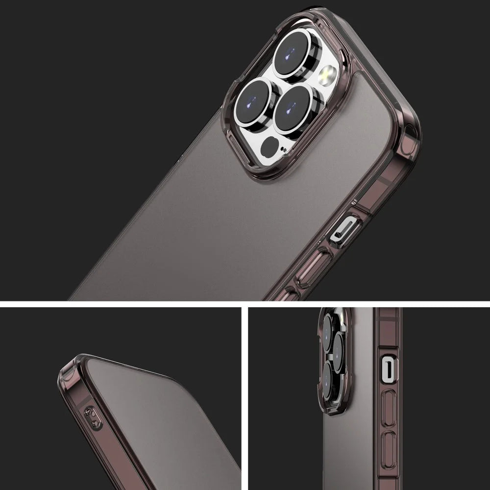 For iPhone 14 Pro 6.1 inch Translucent Matte Phone Case PC+TPU Hybrid Anti-Fall Shell Protective Cover - Transparent - 6