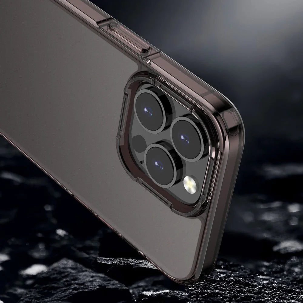 For iPhone 14 Pro 6.1 inch Translucent Matte Phone Case PC+TPU Hybrid Anti-Fall Shell Protective Cover - Transparent - 7
