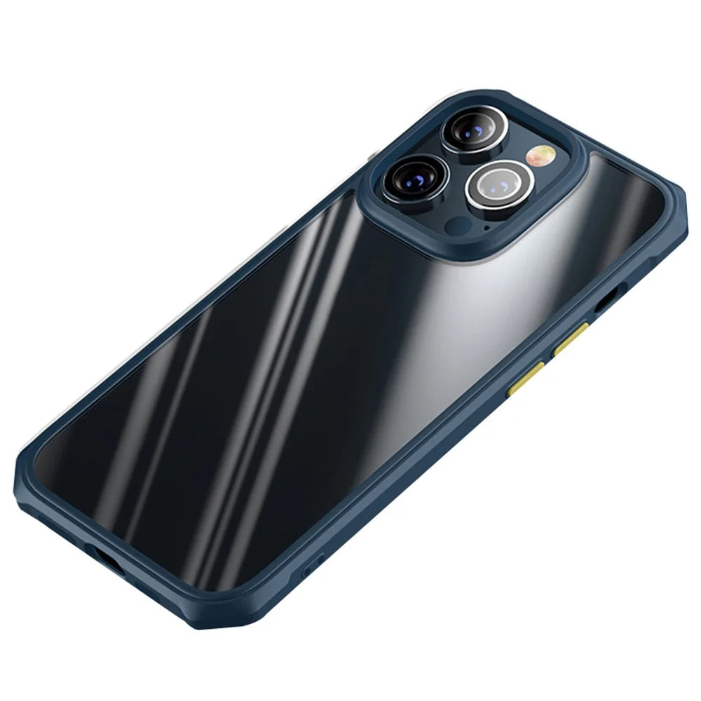 Full Protection Phone Case for iPhone 14 Plus TPU+Acrylic Anti-Fall Slim Cover Shockproof Phone Shell - Blue - 1