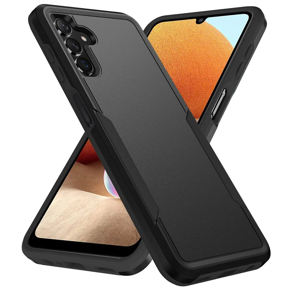 For Samsung Galaxy A13 5G PC + TPU Dual Layer Protection Cover Back Protector Anti-drop Phone Case - Black - 1