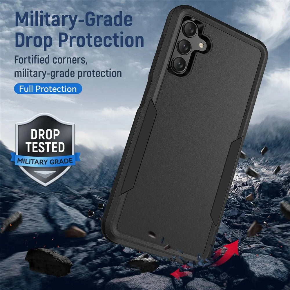 For Samsung Galaxy A13 5G PC + TPU Dual Layer Protection Cover Back Protector Anti-drop Phone Case - Black - 3