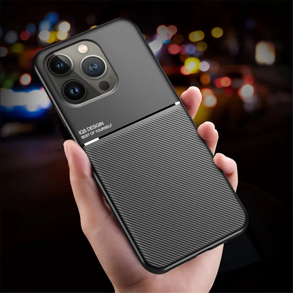 Cell Phone Case for iPhone 14 Pro 6.1 inch Lines Imprinted Anti-wear Anti-shock PU Leather TPU Shell with Built-in Metal Sheet - Red - 3