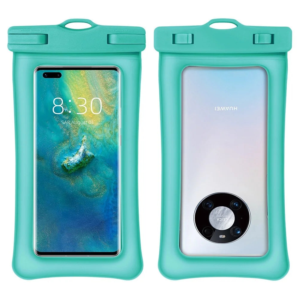 IPX8 30m Waterproof Universal Under 7.2 Inch TPU Cell Phone Bag Beach Pool Swimming Airbag Shockproof Phone Pouch with Strap - Blue - 2