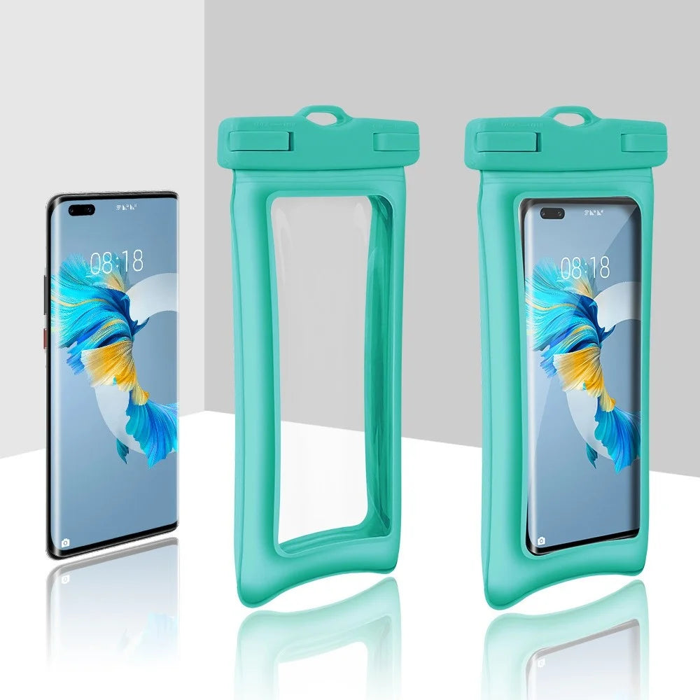 IPX8 30m Waterproof Universal Under 7.2 Inch TPU Cell Phone Bag Beach Pool Swimming Airbag Shockproof Phone Pouch with Strap - Blue - 5