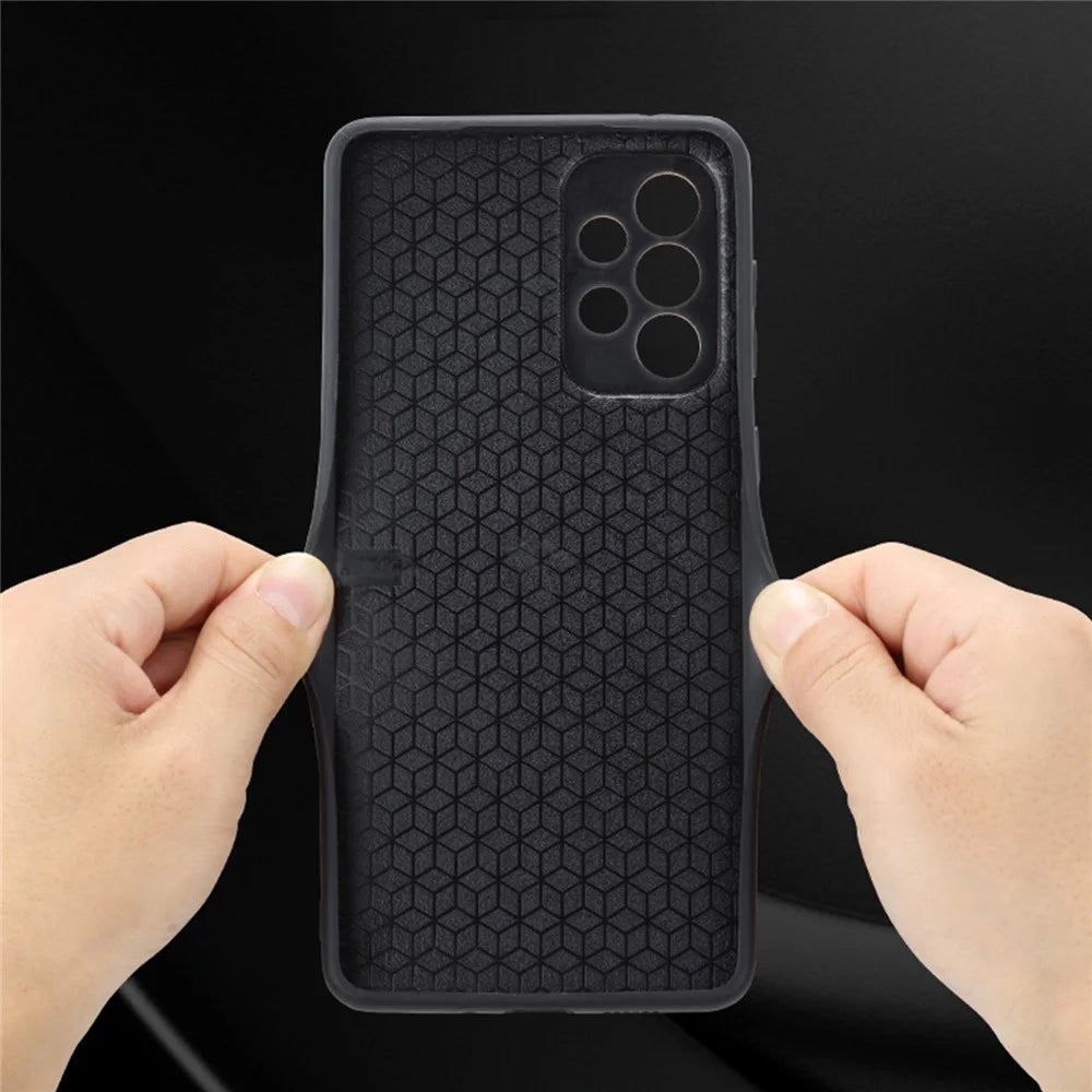 AZNS Phone Case For Samsung Galaxy A53 5G, Anti-fall PU Leather Coated TPU Well-protected Mobile Phone Cover - Black - 5