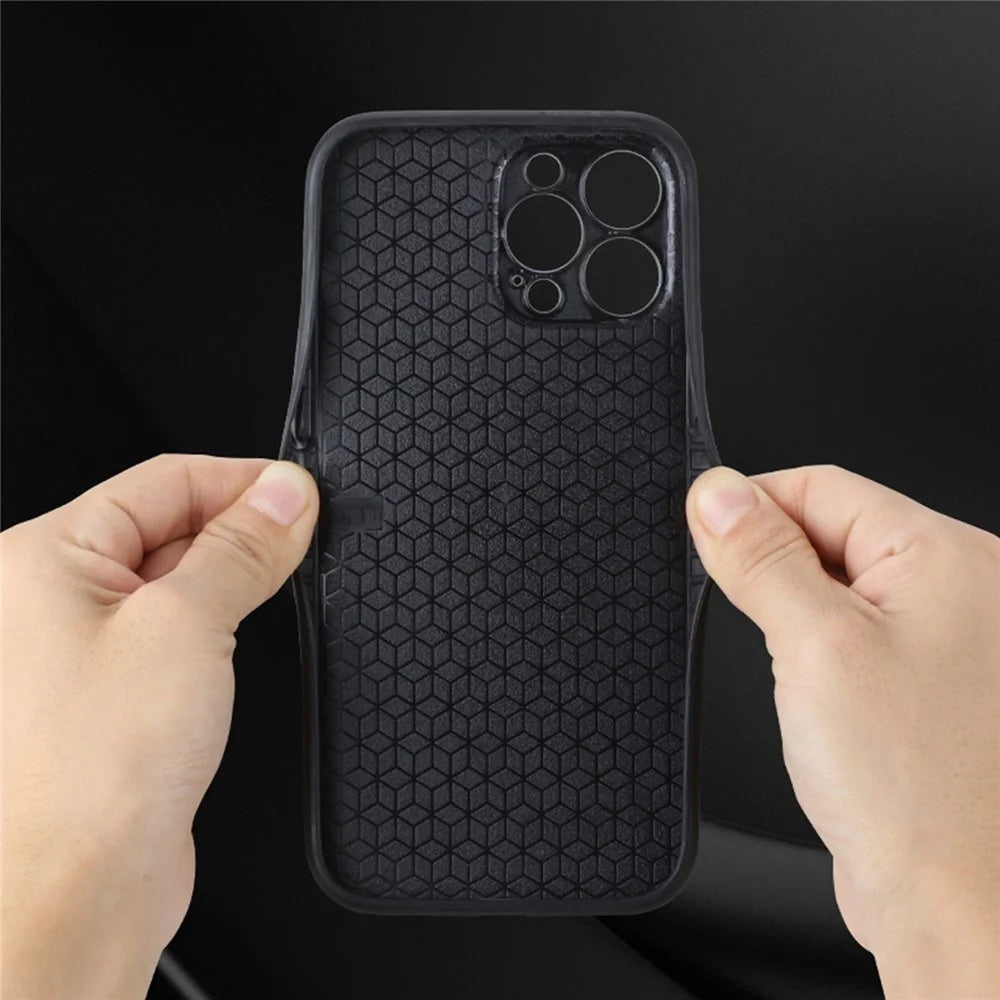 AZNS For iPhone 14 Pro 6.1 inch Anti-wear Phone Case PU Leather Coated TPU Back Cover Drop-proof Phone Shell - Black - 5