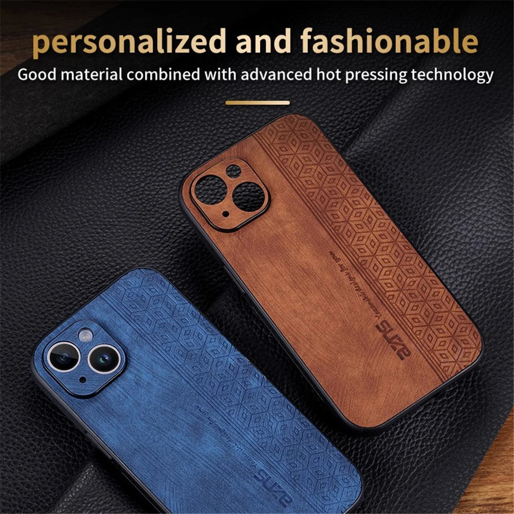 AZNS For iPhone 14 6.1 inch Ultra Slim Phone Case Scratch-resistant PU Leather Coated TPU Well-protected Mobile Phone Cover - Black - 7