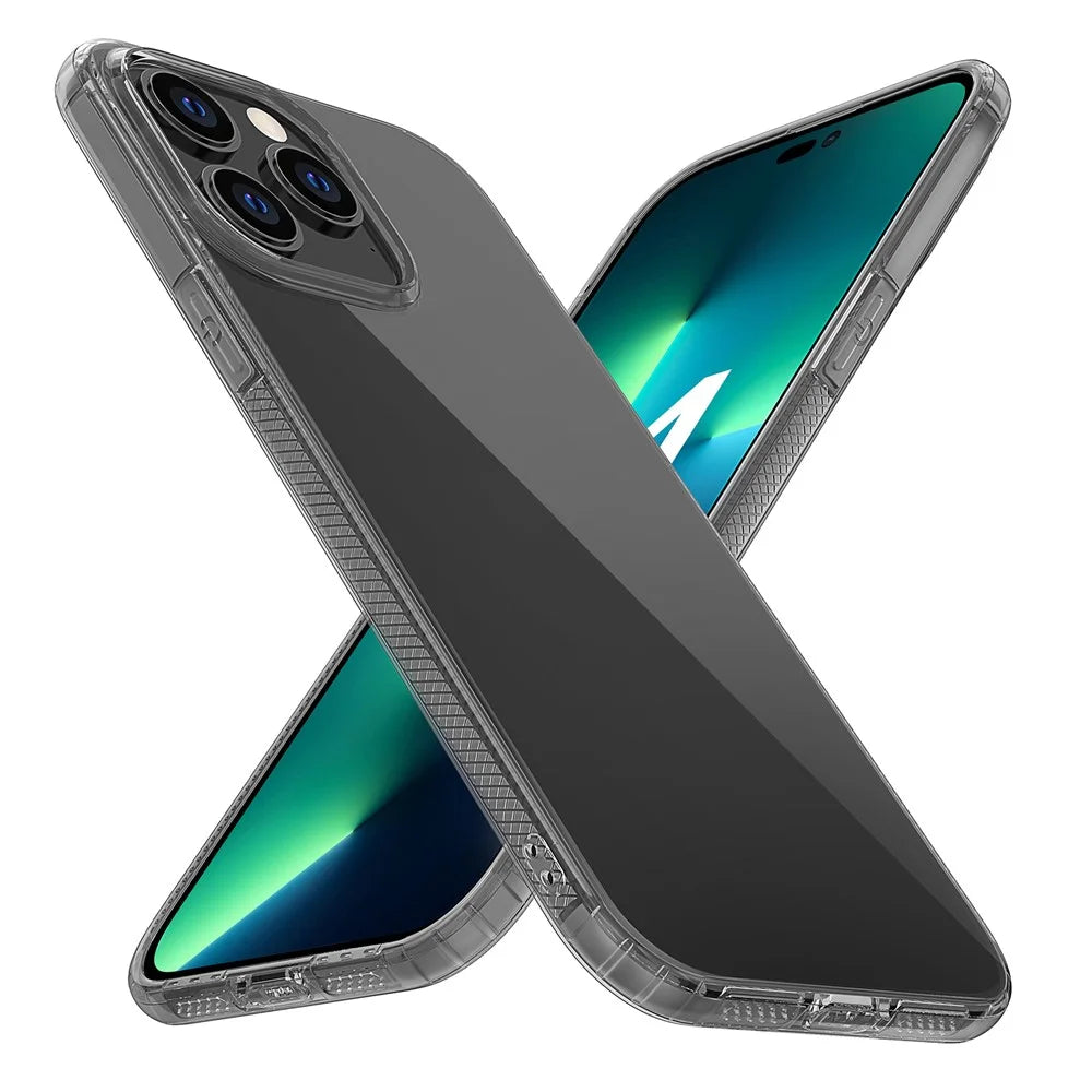 For iPhone 14 Plus Ultra Slim Transparent Soft TPU Phone Case Anti-drop Airbag Protection Phone Cover - Transparent Black - 2