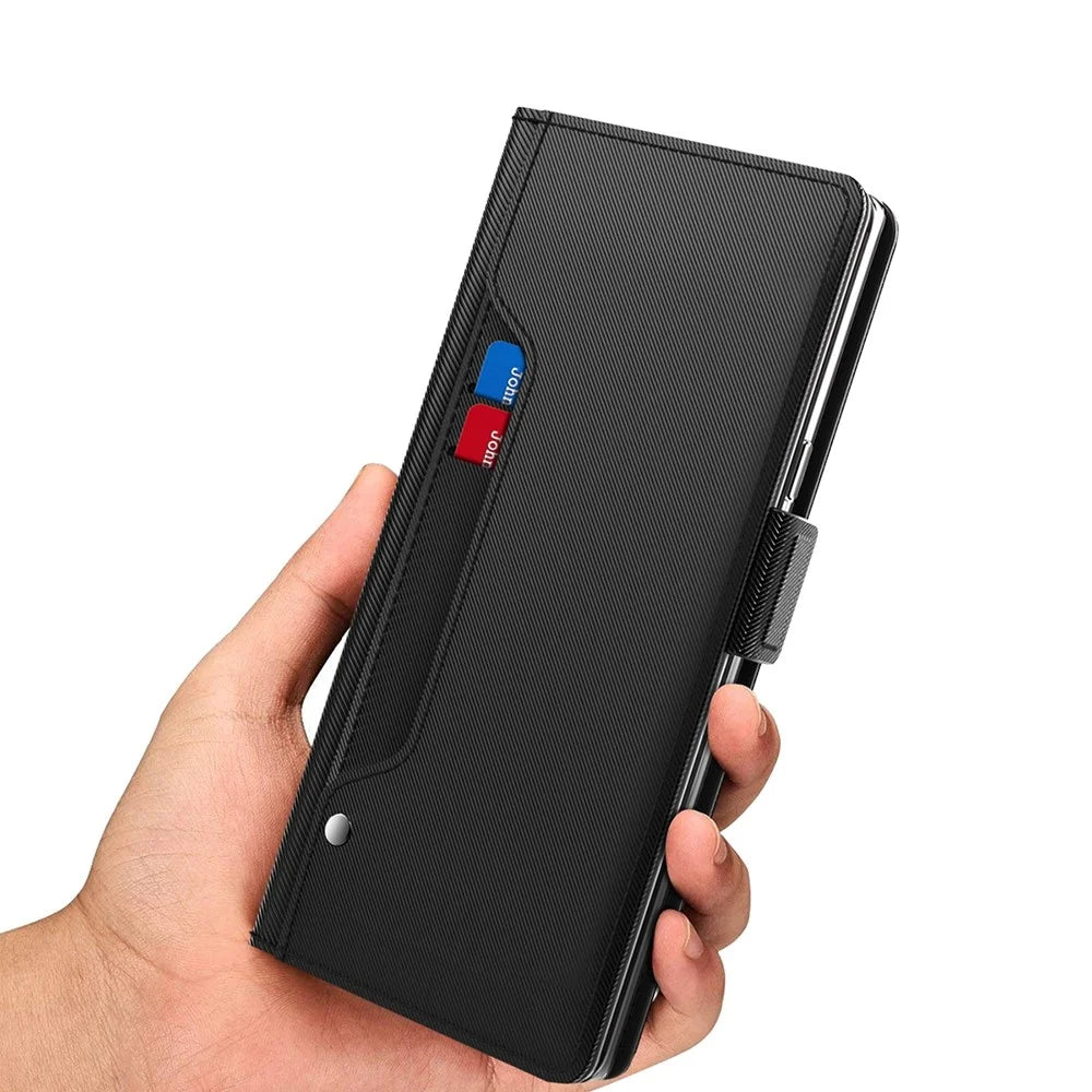 For iPhone SE (2022) / (2020) / 7 / 8 4.7 inch Makeup Mirror Protective Phone Cover PU Leather Stand Card Holder Shockproof Case - Black - 7