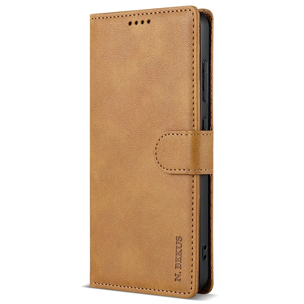 N.BEKUS CSJ-001 For Samsung Galaxy A05s 4G Wallet Case Protective Leather Phone Cover - Brown - 5