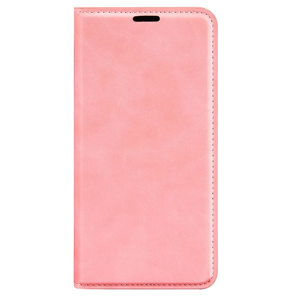 For iPhone 16 Pro Case PU Leather Wallet Folio Flip Phone Cover - Pink - 5