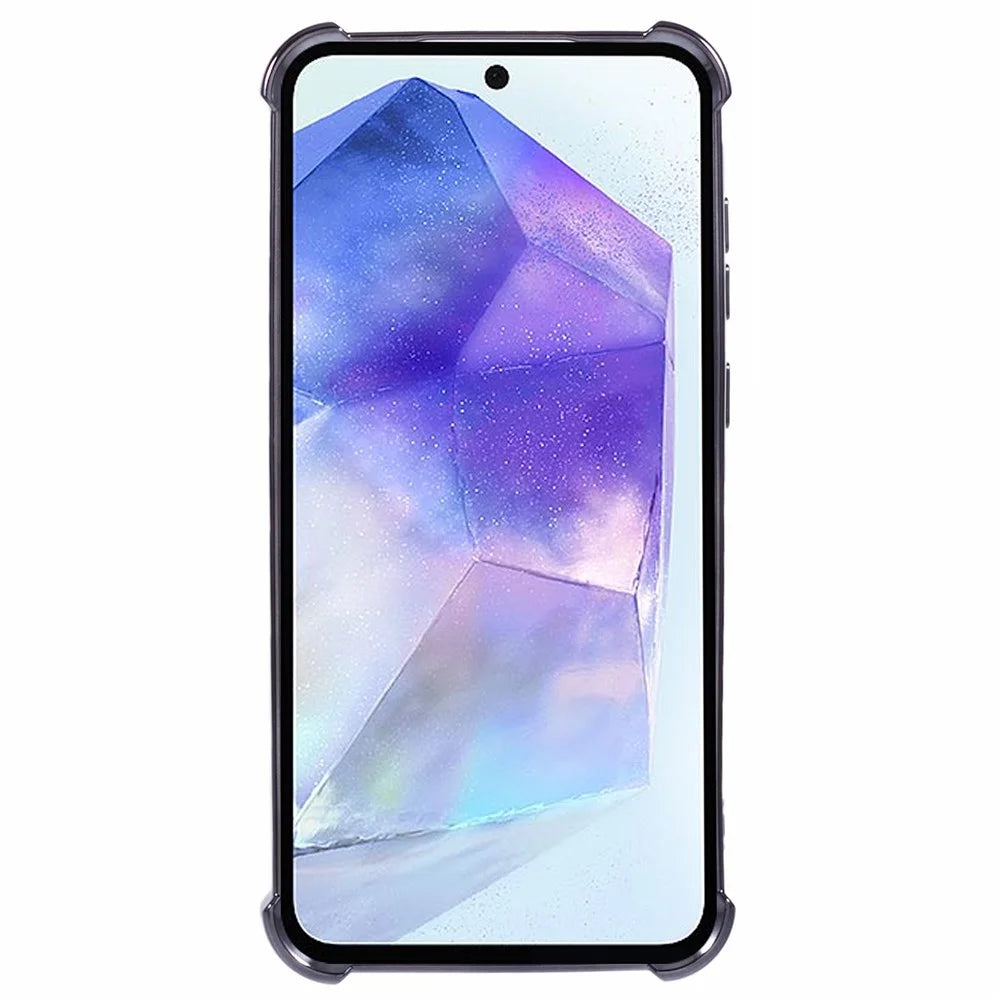 For Samsung Galaxy A55 5G Case Electroplating Kickstand Side Heart Pattern TPU Phone Cover - Black - 2