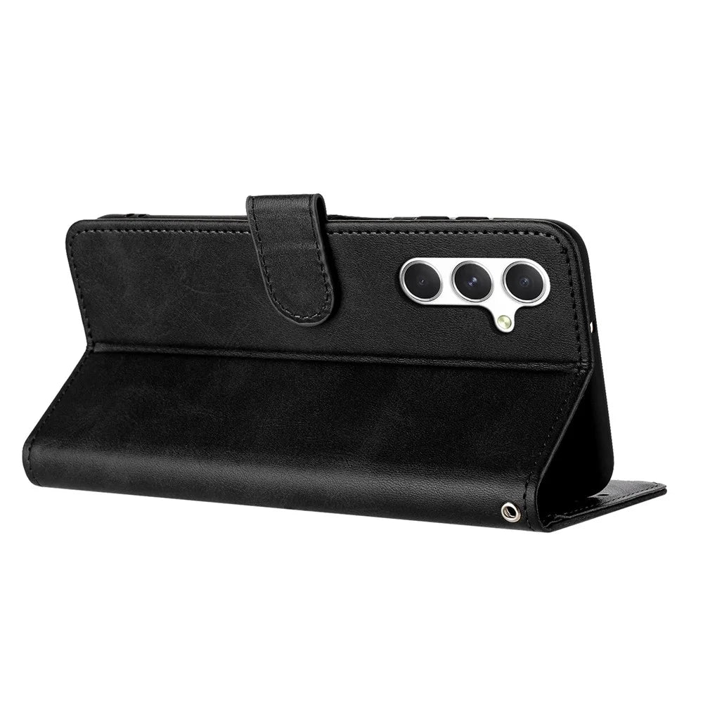 For Samsung Galaxy M55 5G / C55 5G / F55 5G Leather Wallet Stand Case Scratch-Proof Phone Cover - Black - 2