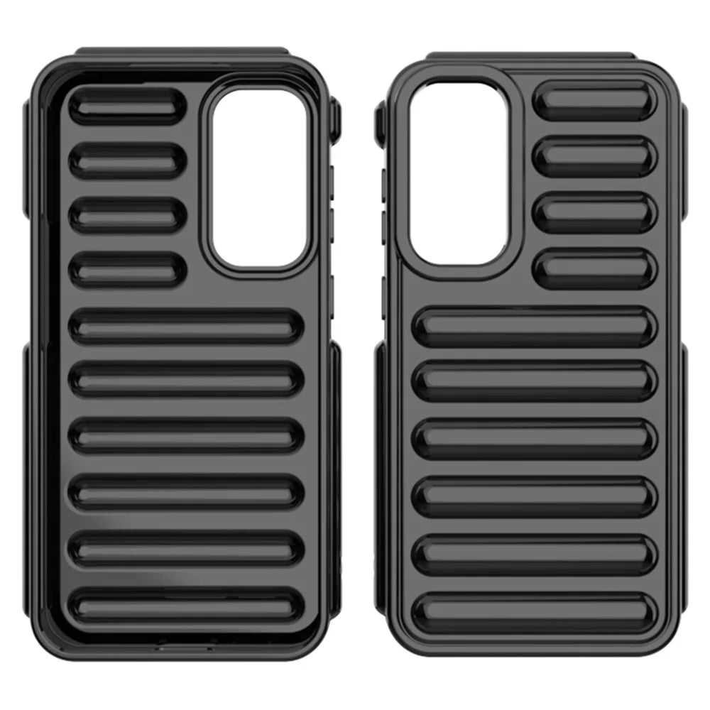 Capsule Series for Samsung Galaxy S23 FE Case Anti-Drop Ribbed Back TPU Phone Cover - Black - 2