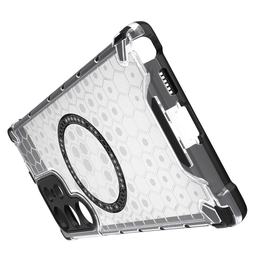For Samsung Galaxy S24 Ultra Case Honeycomb TPU+PC Cell Phone Cover Magnetic Case - Transparent - 6
