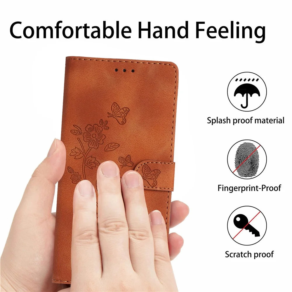For Samsung Galaxy A35 5G Phone Case Magnetic Clasp PU Leather Stand Wallet Cover - Brown - 5
