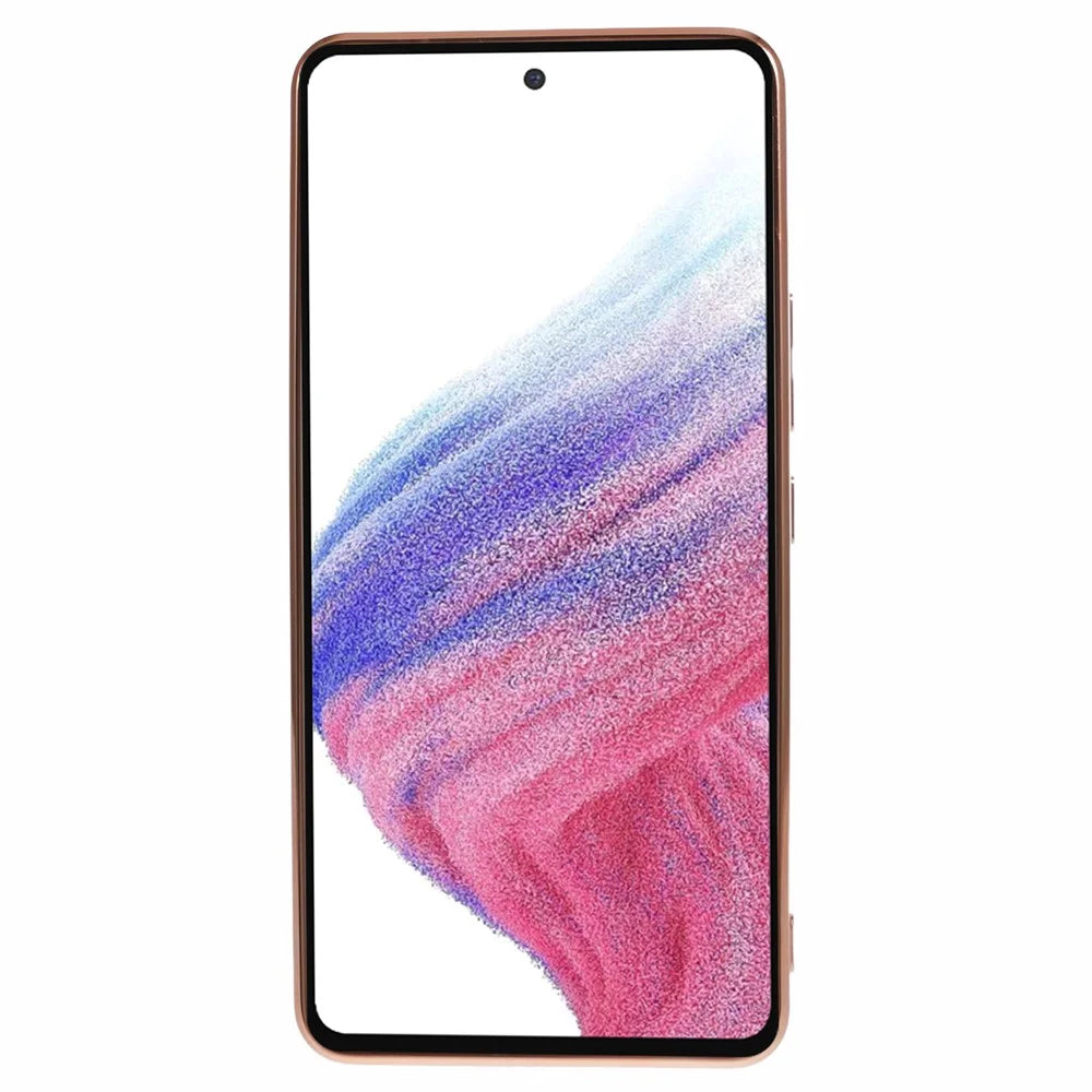 For Samsung Galaxy A13 4G Case Heart Print TPU Electroplating Phone Cover with Hand Strap - White - 2