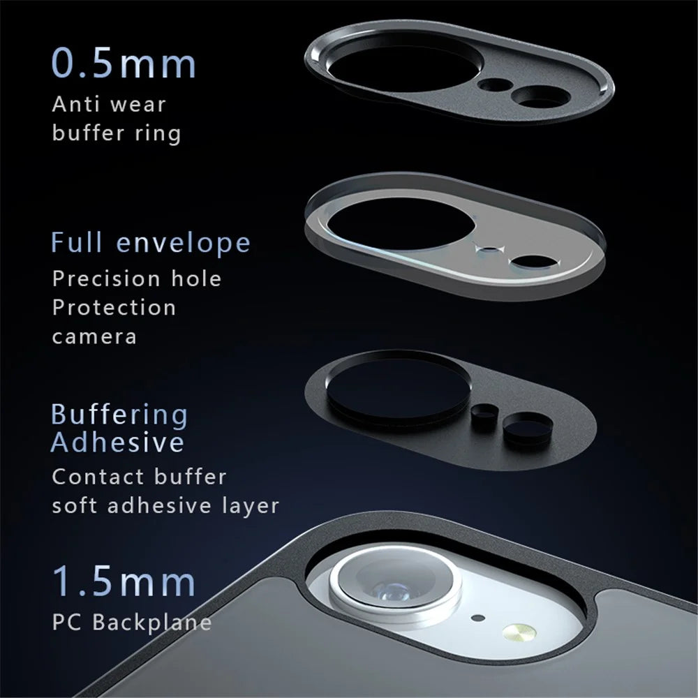 For iPhone 17e / 16e Case Skin-Touch TPU + PC Matte Phone Back Cover, Transparent Black - 7
