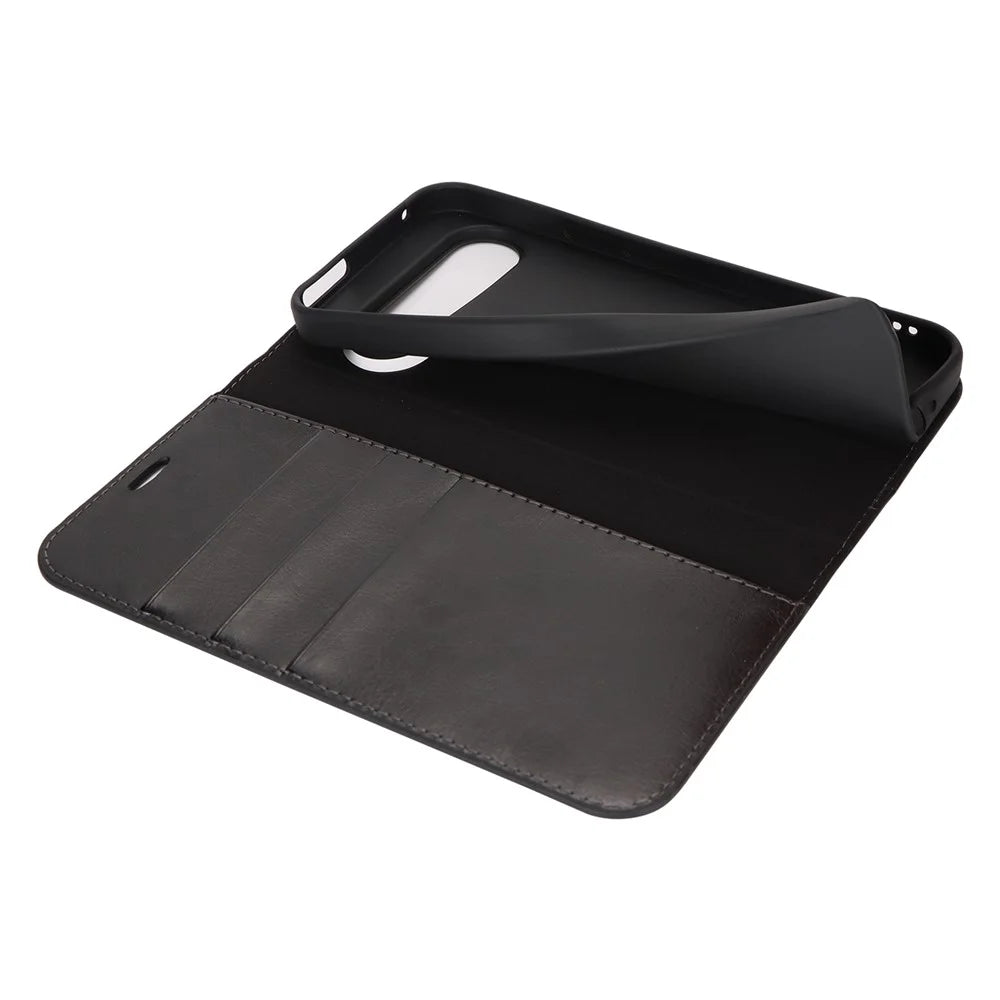 For Google Pixel 9 Pro XL Case Crazy Horse Texture Split Leather Wallet Phone Cover - Black - 7