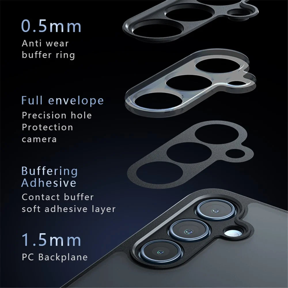 For Samsung Galaxy A55 5G Case Transparent Phone Cover TPU + PC 2-in-1 - 6