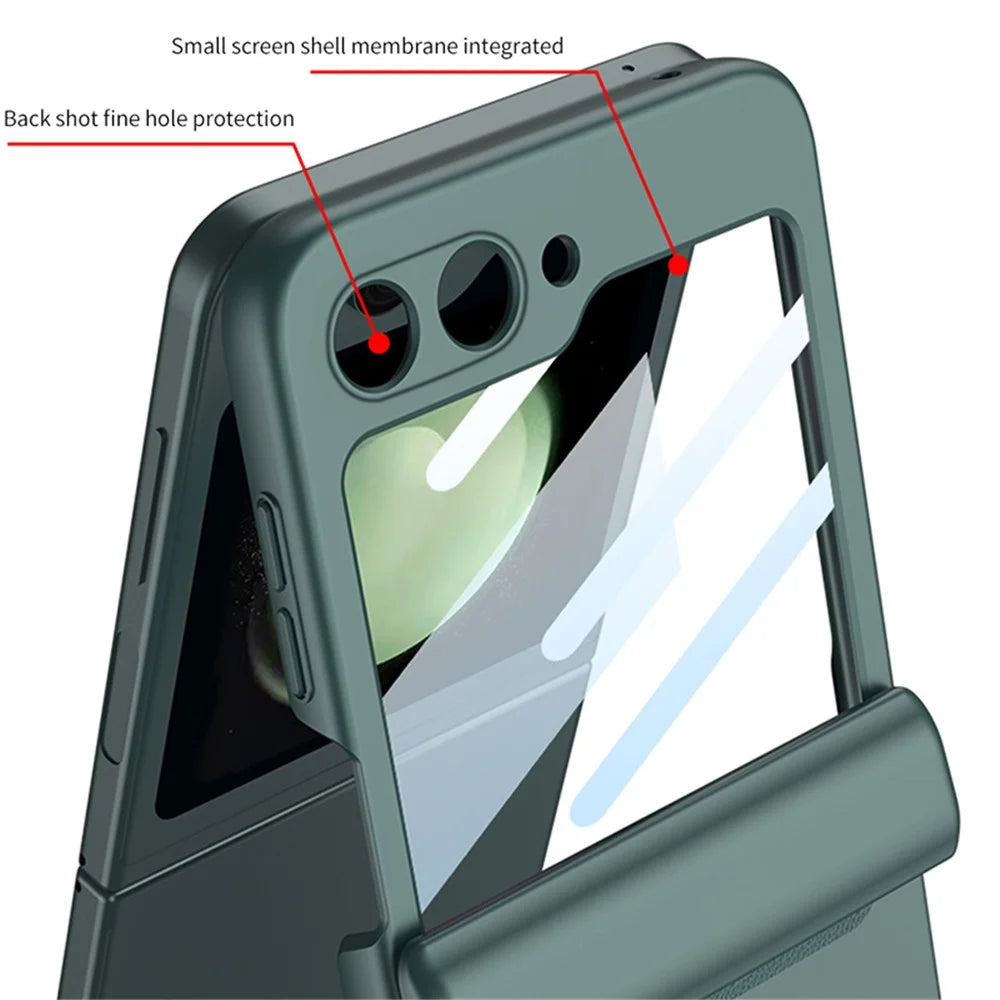 GKK For Samsung Galaxy Z Flip7 FE 5G / Z Flip6 5G Case Magnetic Hinge PC Phone Cover with Small Screen Film - Black - 6