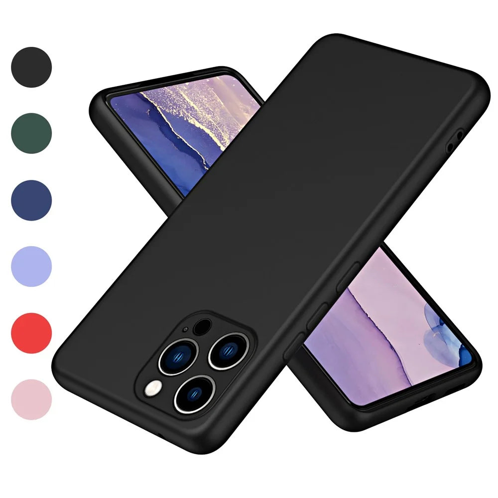 For iPhone 14 Pro Max 6.7 inch Fiber Lining Rubberized Phone Case 2.2mm Thickness Fall Prevention Soft TPU Back Cover - Black - 1