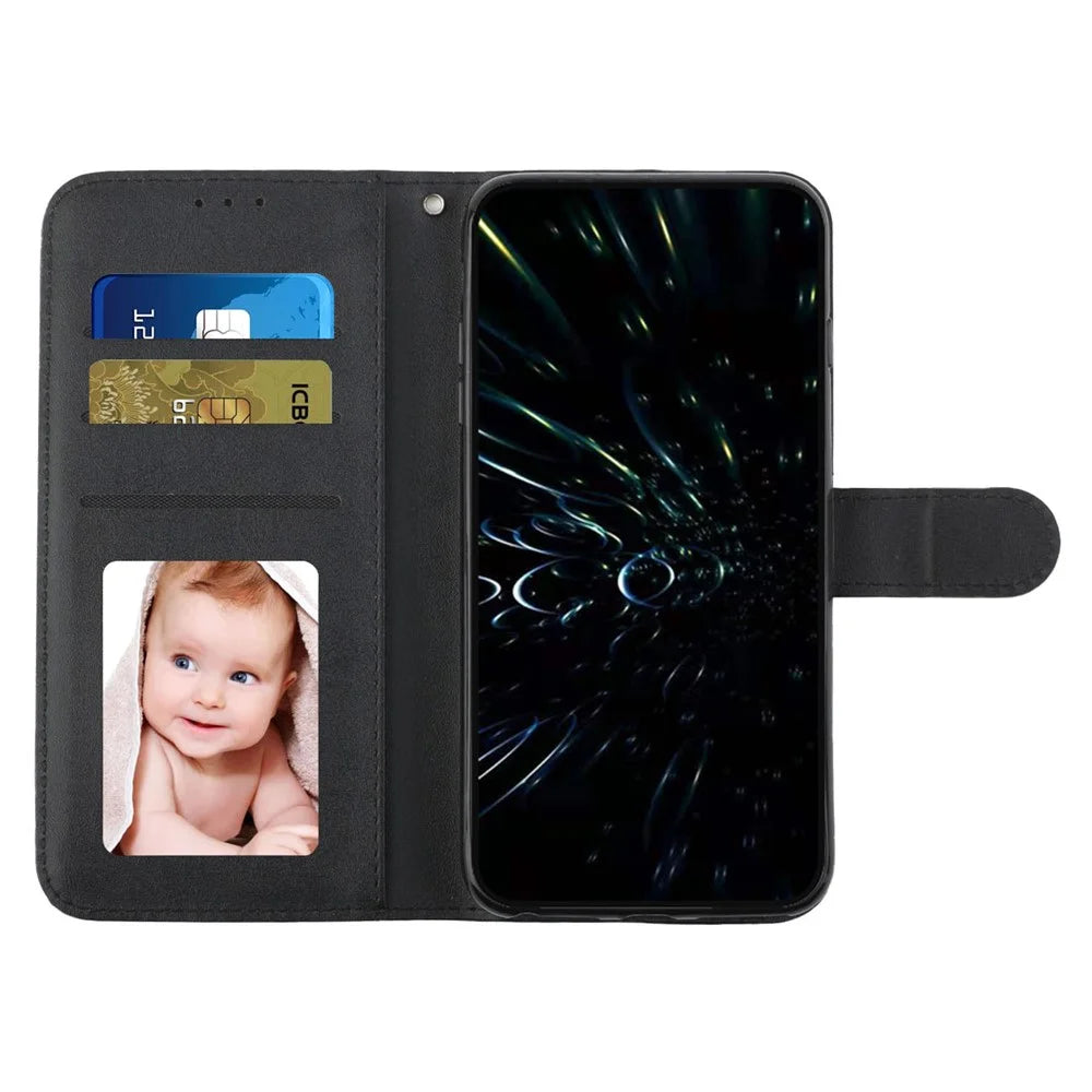 For vivo Y38 5G / Y200i 5G / T3x Case Leather Stand Calf Texture Cell Phone Cover - Black - 3