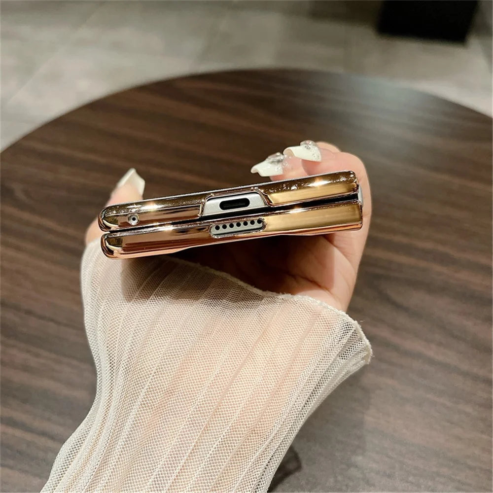 For vivo X Fold3 Case Hard PC Bling Glitter Slim Protective Phone Cover - Gradient Gold - 6