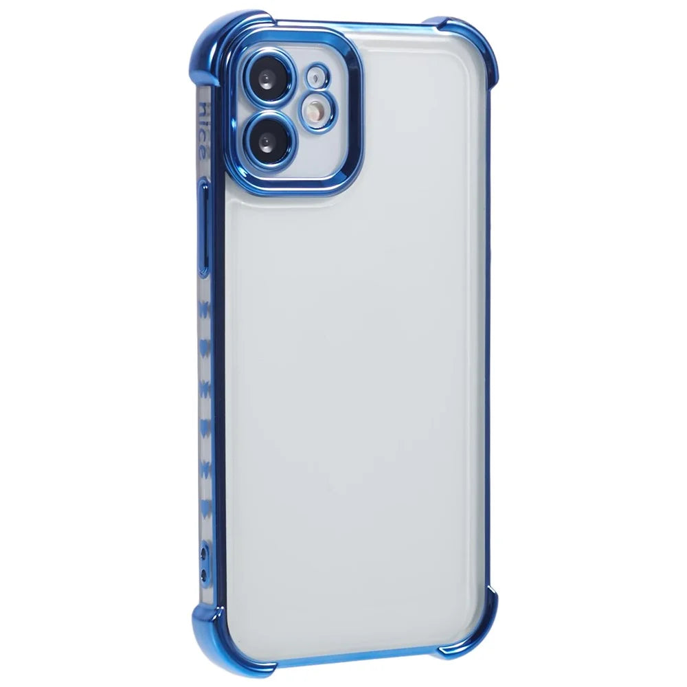 For iPhone 11 Electroplating Phone Case Heart Pattern Edge TPU Phone Back Cover - Blue - 3