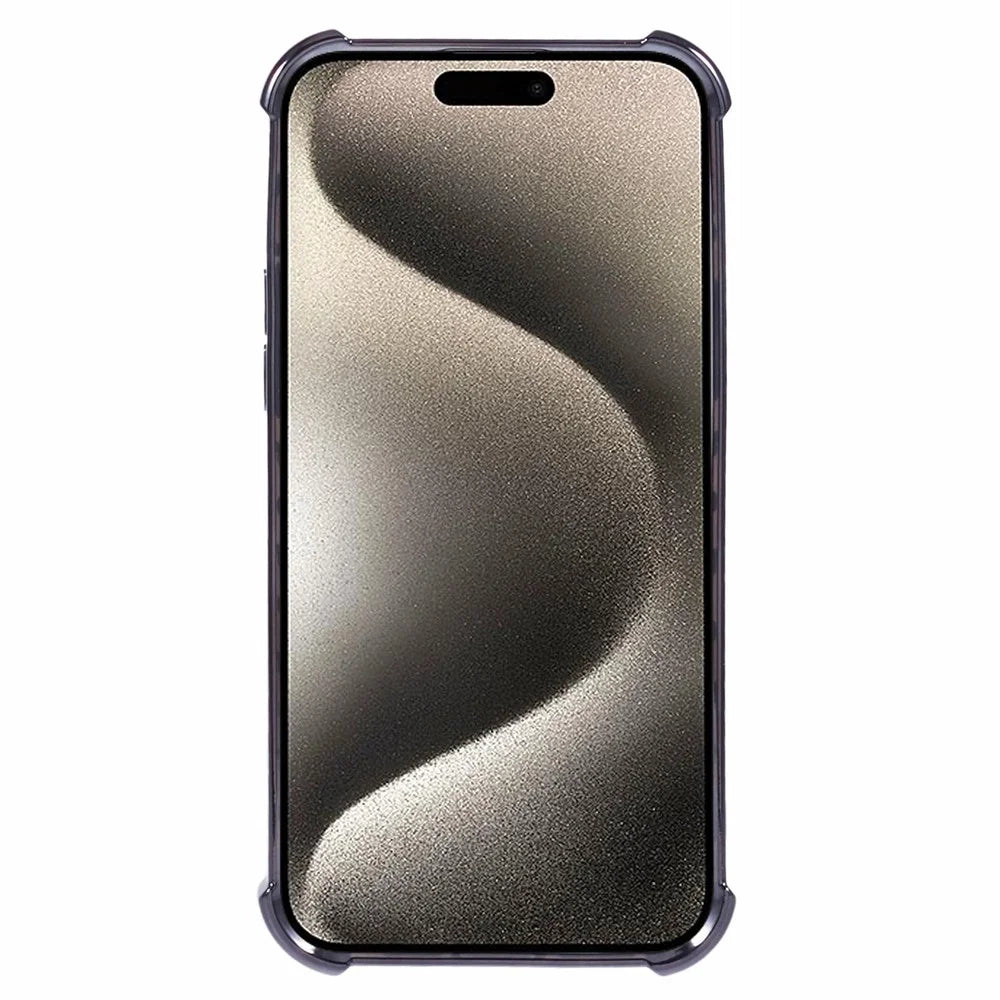 For iPhone 13 Case Electroplating Heart Pattern Edge TPU Clear Phone Cover - Black - 2