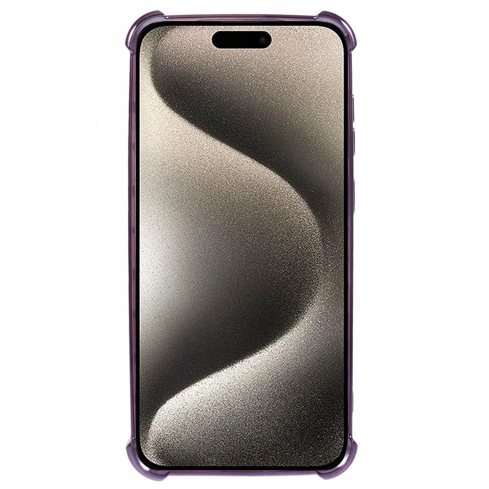 For iPhone 14 Pro Max Side Heart Pattern Case Kickstand TPU Phone Cover with Mirror - Dark Purple - 2