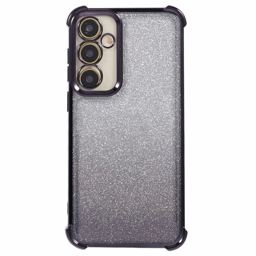 For Samsung Galaxy A34 5G Case TPU Glitter Gradient Love Heart Pattern Phone Cover - Black - 2